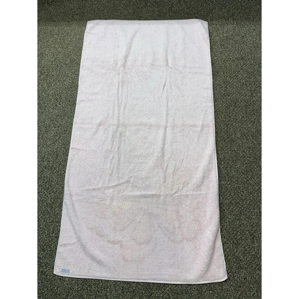 2 Vintage 1970s Hanae Mori Butterfly Towel Martex USA Pink Bathroom